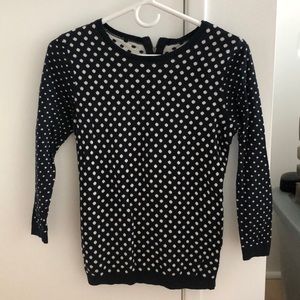 Dark blue polka dotted jcrew sweater